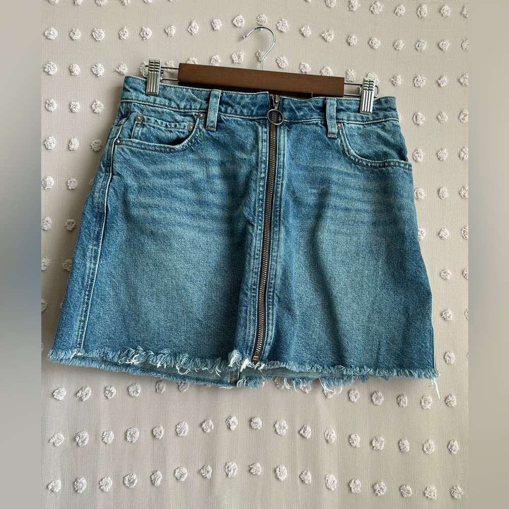 Free People We the Free People‎ Denim Zipper Detail Mini Skirt Sz 28